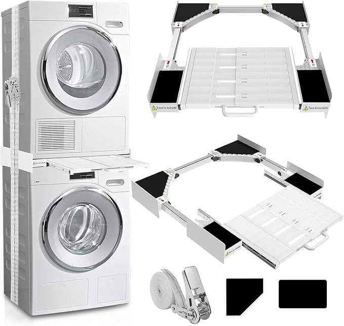 Washer Dryer Stacking Kit, Universal Washer Dryer Stacking Kit with Pull-Out Sliding Plate