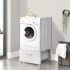 Buy our Heavy-Duty Steel Washing Machine Pedestal with Storage Drawer to elevate appliances by 12.8", reduce bending, and protect floors. Perfect for standard washers.