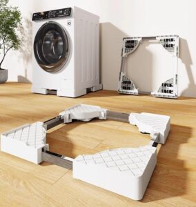 Adjustable washer stand with whlees