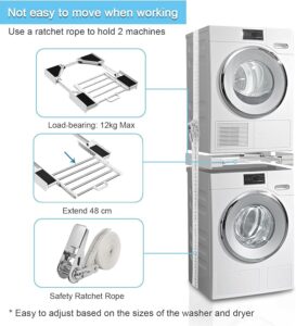 Washer Dryer Stacking Kit, Universal Washer Dryer Stacking Kit with Pull-Out Sliding Plate