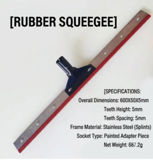 24 inch Stainless Steel Notched Rubber Squeegee
